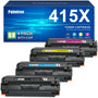 Palmtree Kompatibel für HP 415X Toner Set - 4er-Pack XL. Vier CMYK-Toner-Kartuschen. Zum Drucken mit HP LaserJet Pro.