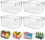 HPYLIF·H Kühlschrank Organizer, 4er Set Aufbewahrungsbox BPA-frei, transparent, mit Tragegriffen