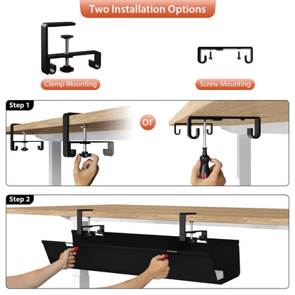 Univivi Kabelkanal Schreibtisch 90 cm, Kabelmanagement ohne Bohren