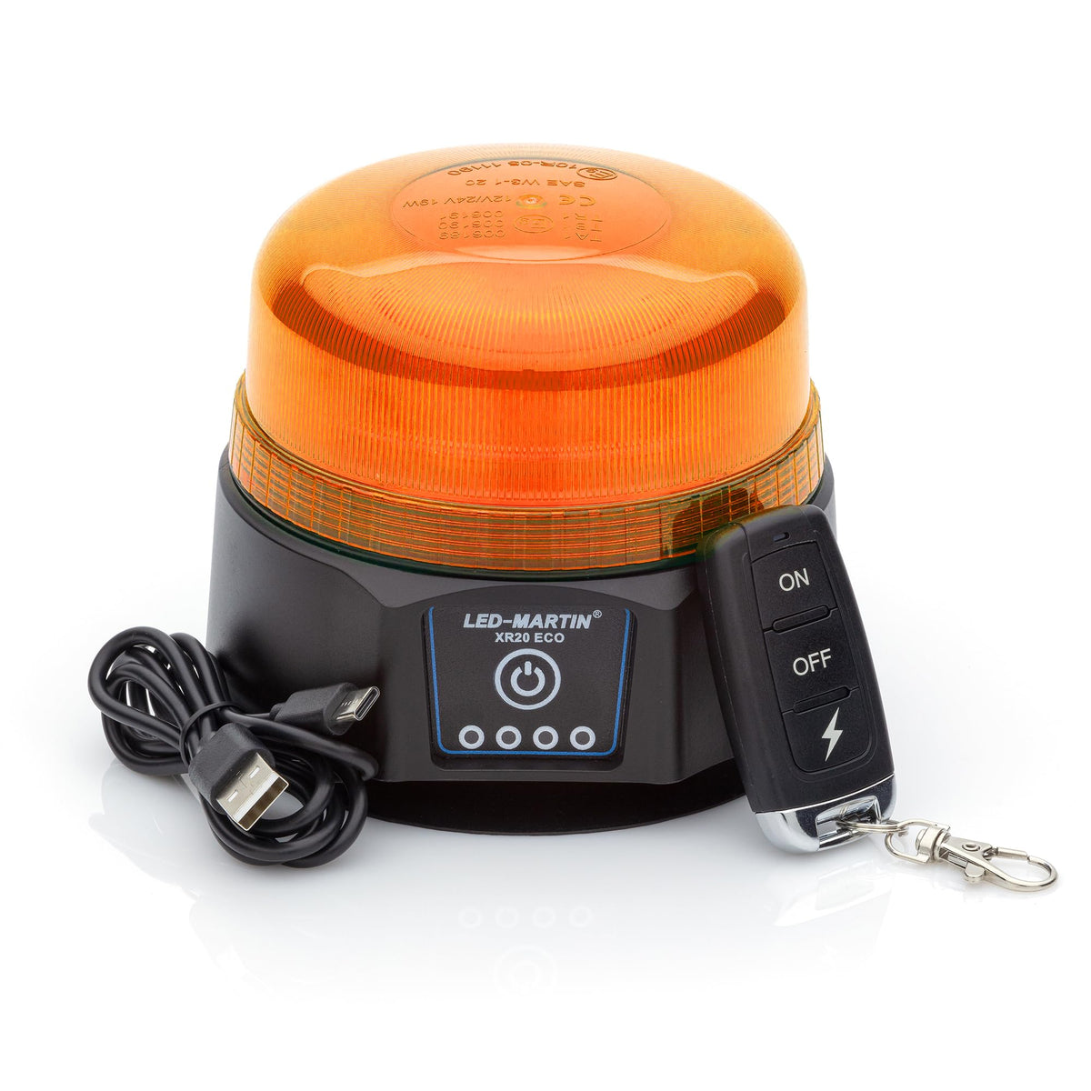 LED-MARTIN XR20 ECO LED-Rundumleuchte gelb mit Magnet und Akku, kompakte Bauform