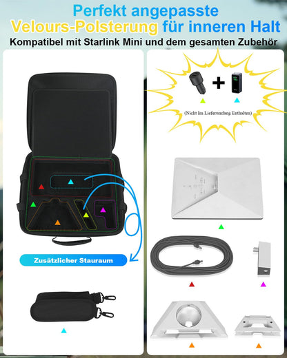 Mwin Starlink Mini Tasche – Hartschalen-Schutzhülle, schwarz