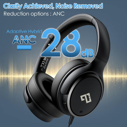 INFURTURE BH131AB Kopfhörer Over-Ear mit USB-C und Noise Cancelling