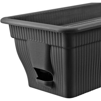 BURI Balkonkasten 4er Set 100 cm mit Wasserspeicher, anthrazit