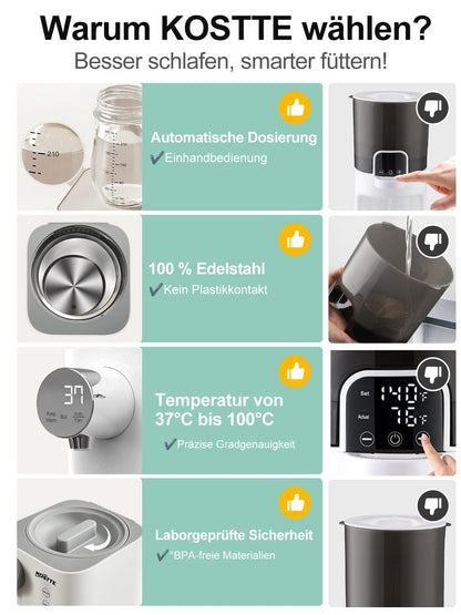 KOSTTE Flaschenzubereiter Baby 3802, 1,5 L, 38–100 °C