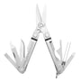 Leatherman Micra Schlüsselanhänger Multi-Tool - Edelstahl. Kompaktes, rechteckiges silbernes Gehäuse mit Mini-Werkzeugen für alltägliche Aufgaben am Schlüsselbund.