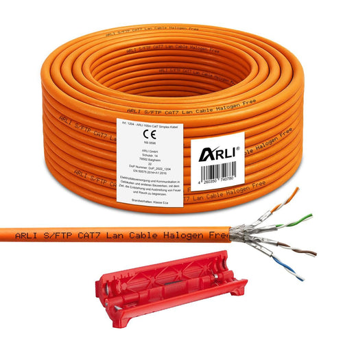 ARLI Cat7 Verlegekabel Netzwerkkabel, aufgerolltes SFTP-Kabel für Datenübertragung in Netzwerkinstallationen, halogenfrei.