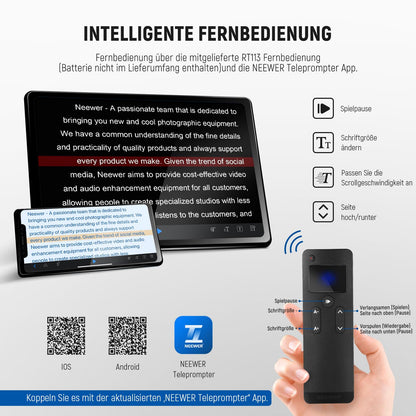 NEEWER BASICS X12B Alu Teleprompter 12 Zoll für DSLR & Tablets