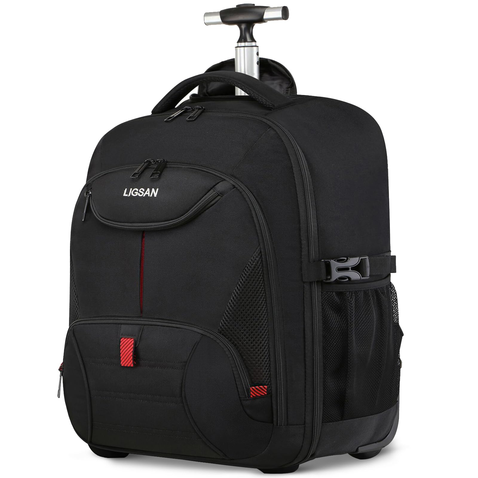 Laptop Trolley Rucksack Business 17 Zoll Handgepäck - Schwarz. Schwarzer Trolley Rucksack zum Transport und Schutz von 17-Zoll-Laptops als Handgepäck.