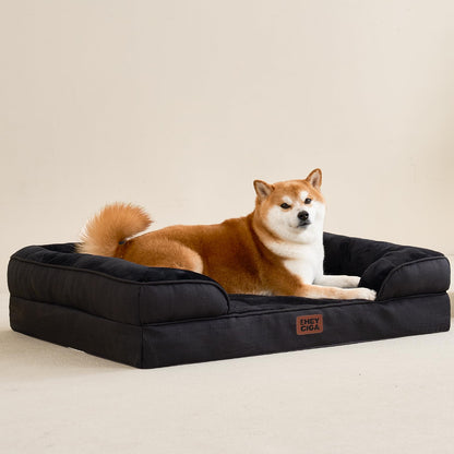 EHEYCIGA Orthopädisches Hundebett Memory Foam für Grosse Hunde - Schwarz
