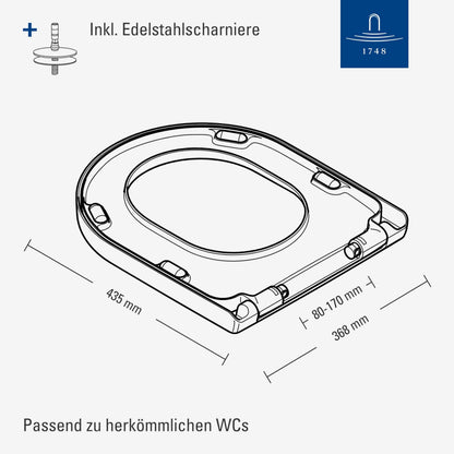 Villeroy & Boch Universal WC-Sitz – weiss, Absenkautomatik, Duroplast