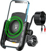 BRCOVAN M9S Motorrad-Handyhalterung mit Qi 15W Ladegerät, USB-C, 360 Grad drehbare Lenkerhalterung