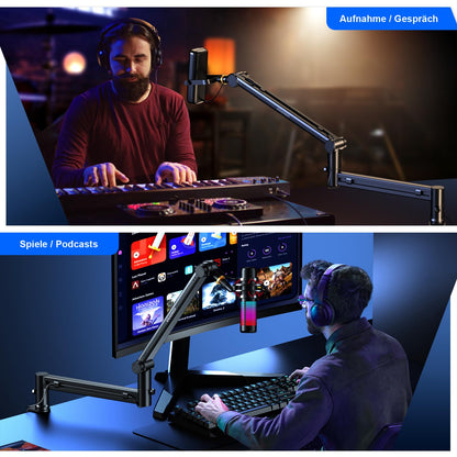 Aokeo AK-58 Mikrofonarm mit niedrigem Profil für Studio und Streaming