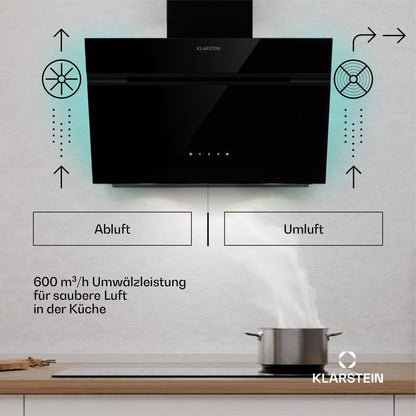 Klarstein Alina Dunstabzugshaube - 60cm Umluft Schwarz