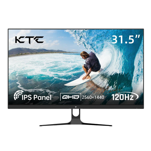 KTC H32D6 32 Zoll WQHD Monitor mit IPS-Panel, 120 Hz, weiss – V-förmiger Standfuss