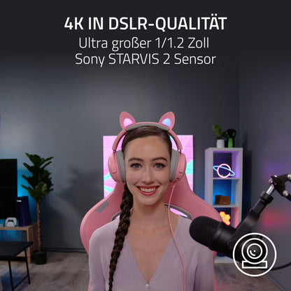 Razer Kiyo Pro Ultra 4K Streaming Webcam für Content – Schwarz
