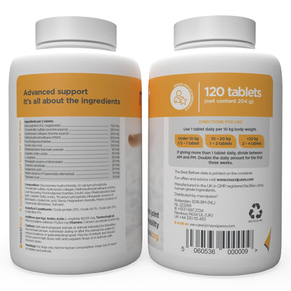 maxxipaws maxxiflex+ Gelenktabletten für Hunde, 120 Stück