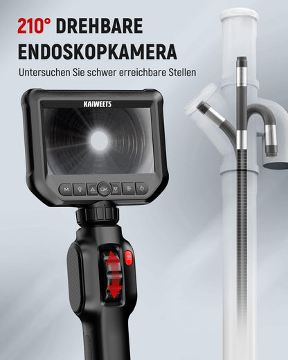 KAIWEETS Endoskopkamera KBA01 mit Licht, 4,3'' IPS-Display, IP67