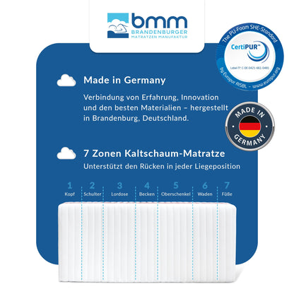 BMM Klassik 19 Kaltschaummatratze - 140x200 H5 Ultra fest