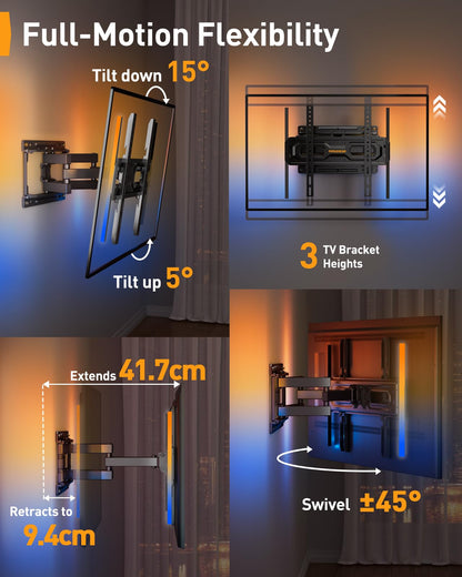 Perlegear TV Wandhalterung PGMF20 für 26-65 Zoll mit LED-Licht