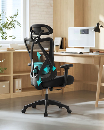 SONGMICS OBN063B01 Ergonomischer Mesh Bürostuhl - Tintenschwarz