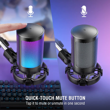 FIFINE USB Gaming Mikrofon Kit mit Auslegerarm für PC, PS4, PS5
