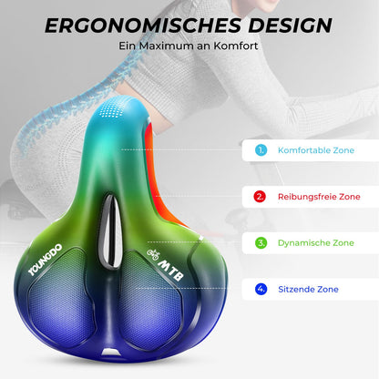 YOUNGDO Gel-Fahrradsattel, ergonomisch, mit wasserdichter Abdeckung