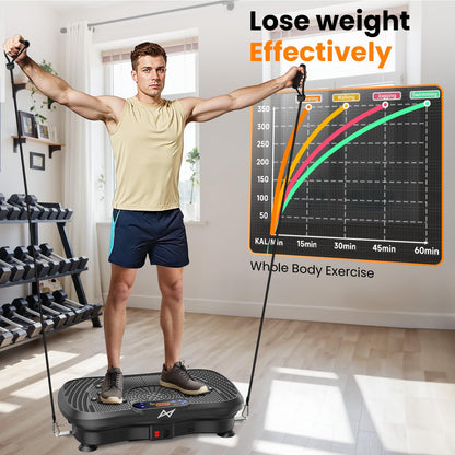 AXV Vibrationsplatte SLIM, Ganzkörpertraining, 120 Stufen, Bluetooth