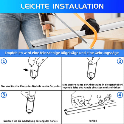 Efishine LED Aluminiumprofil V-Form 20 x 1 m mit milchiger Abdeckung