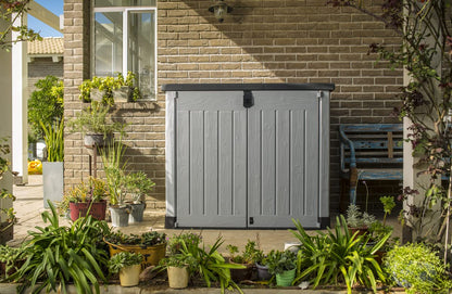Keter Store-it-out Pro Mülltonnenbox 1200 L, Grau/Schwarz