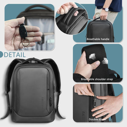 HEROIC KNIGHT Business Laptoprucksack 15,6 Zoll mit USB, schwarz