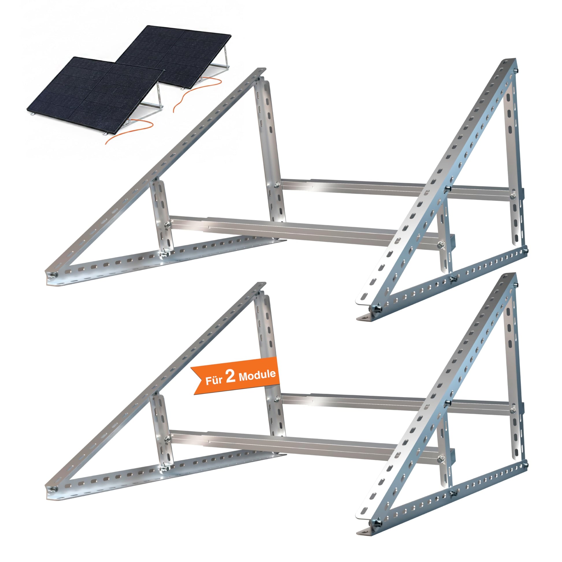 SAVOLAR Solarmodul Wandhalterung 2 Stück – Aluminium verstellbar. Alu-Profile zur flexiblen Wandmontage von Solarmodulen.