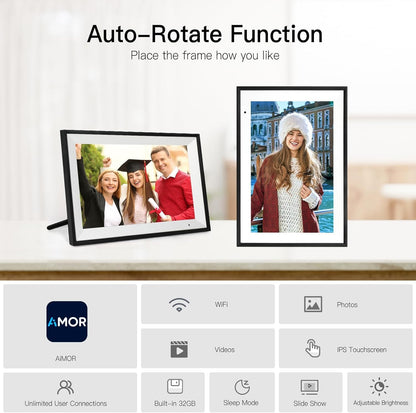 Humblestead Digitaler Bilderrahmen 10,1 Zoll WiFi Touchscreen Schwarz