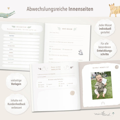 mintkind Mein erstes Jahr Babyalbum, Leinen Beige, 176 Seiten