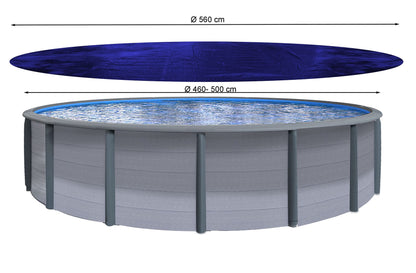 QUICK STAR Poolabdeckung Rund Ø 560 cm - Blau Solar Sommer Winter