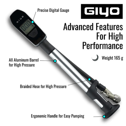 GIYO GS-52L Digitale Schockpumpe, 600 PSI, Aluminiumfass