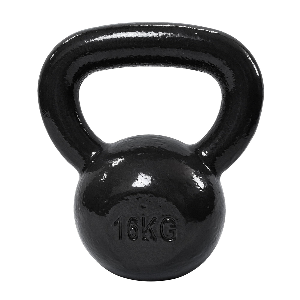 Amazon Basics Kugelhantel Kettlebell aus Gusseisen, 16 kg, Schwarz, lackierte Oberfläche und breiter strukturierter Griff