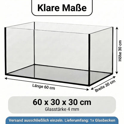Pondlife Aquarium Glasbecken 60x30x30 cm aus 4 mm Floatglas