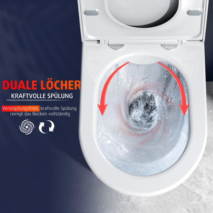 Rainsworth Spülrandlos Wand-WC Tiefspül m. Absenkautomatik - Weiss, 48.5cm