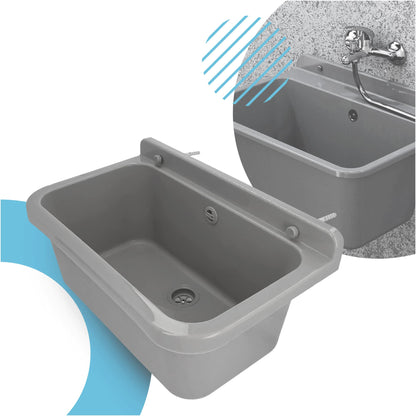 Instalguru Ausgussbecken 55x34x21cm Grau aus Polypropylen