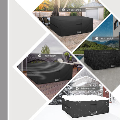 Dokon Gartenmöbel Abdeckung wasserdicht 200x200x90 cm schwarz