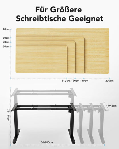 HUANUO Schreibtischgestell höhenverstellbar mit bürstenlosem Motor