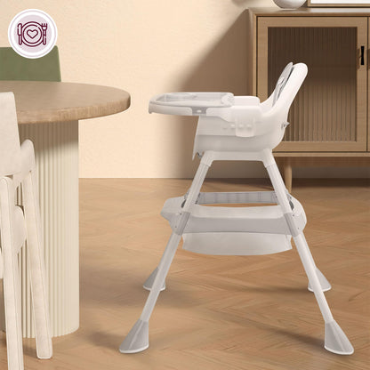 Moby-System Magnolia 2in1 Hochstuhl mit Tablett, Grau, ab 6 Monaten