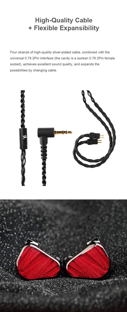 TRUTHEAR x Crinacle ZeroRed Dual Dynamic Treiber In-Ear Kopfhörer - Rot