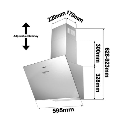 CIARRA CBCS6762A A+++ Kopffreie Schräghaube - 60cm Umluft Silber