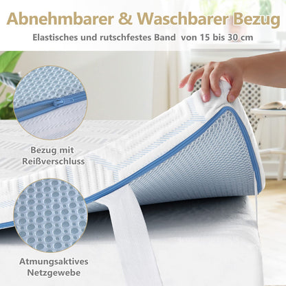 BedStory Matratzentopper – Gel Memory Foam 140x200cm H2/H3