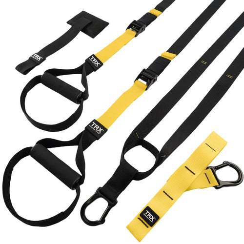 TRX All-in-One Schlingentrainer – Komplettes Home Fitness System. Gelb-schwarze Schlingen & Griffe für funktionelles Ganzkörpertraining.