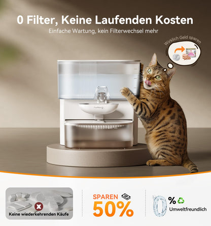 FEELNEEDY FN-W15 Katzen-Trinkbrunnen, kabellos, Edelstahl, 3,5 L