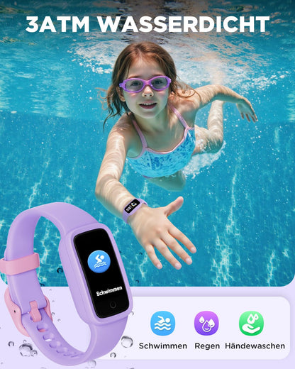 BIGGERFIVE Vigor 3 Fitnessuhr für Kinder, AMOLED, 3ATM, Lila