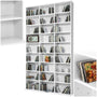 tectake Regal Aufbewahrung Bücherregal Standregal - Weiss: Weißes Standregal mit offenen Fächern zum Lagern von Büchern und Deko.