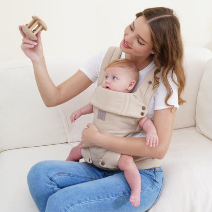 GAGAKU Babytrage ergonomisch mit Nackenstütze, 3,2-15 kg, Khaki